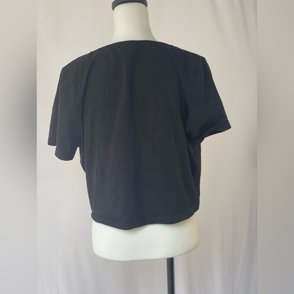 ASOS Black Crop Top, Faux Wraparound, size 18 - Picture 4 of 4